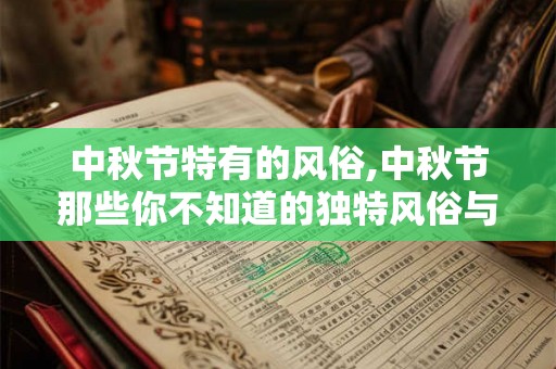 中秋节特有的风俗,中秋节那些你不知道的独特风俗与传说