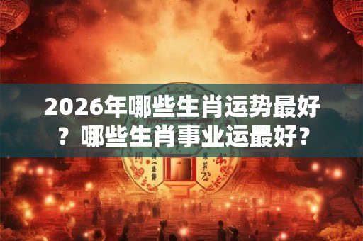 2026年哪些生肖运势最好？哪些生肖事业运最好？