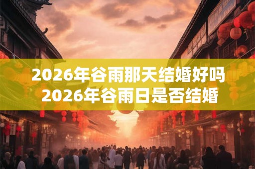 2026年谷雨那天结婚好吗 2026年谷雨日是否结婚