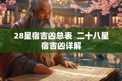 28星宿吉凶总表  二十八星宿吉凶详解