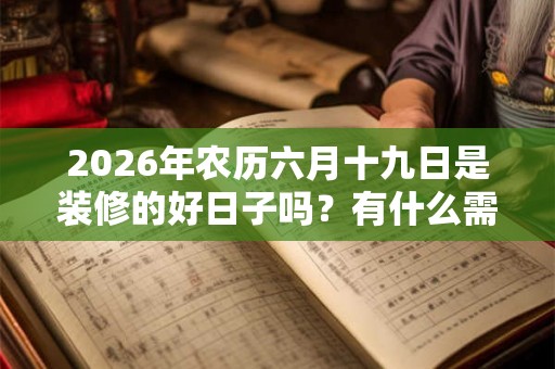 2026年农历六月十九日是装修的好日子吗？有什么需要准备的？