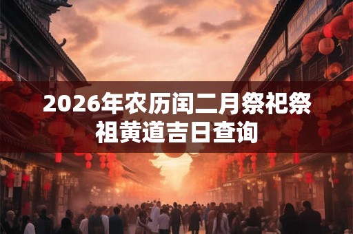 2026年农历闰二月祭祀祭祖黄道吉日查询