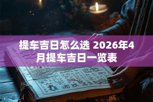 提车吉日怎么选 2026年4月提车吉日一览表
