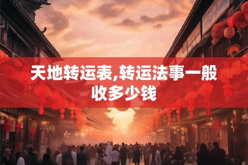 天地转运表,转运法事一般收多少钱
