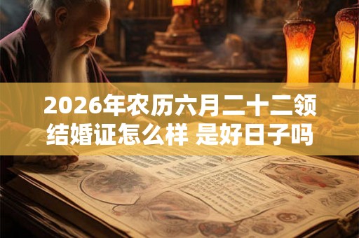 2026年农历六月二十二领结婚证怎么样 是好日子吗