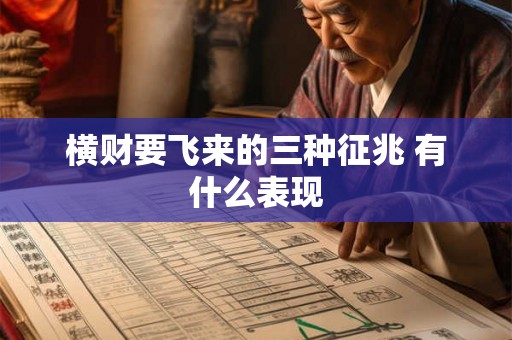 横财要飞来的三种征兆 有什么表现