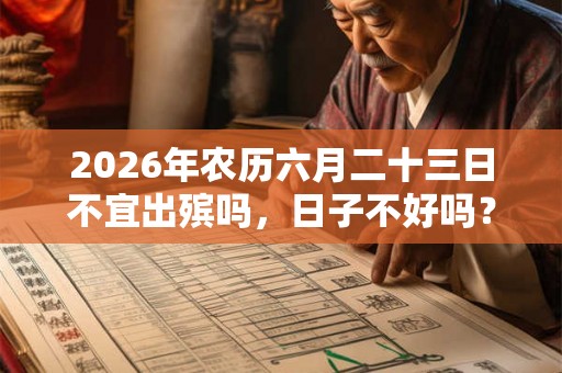 2026年农历六月二十三日不宜出殡吗，日子不好吗？