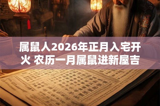 属鼠人2026年正月入宅开火 农历一月属鼠进新屋吉日