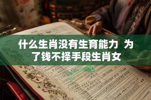 什么生肖没有生育能力  为了钱不择手段生肖女