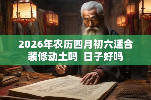 2026年农历四月初六适合装修动土吗  日子好吗