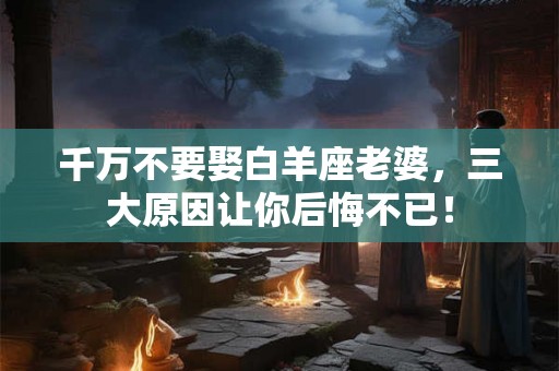 千万不要娶白羊座老婆，三大原因让你后悔不已！