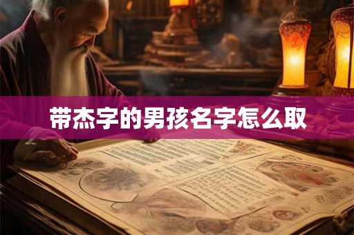 带杰字的男孩名字怎么取