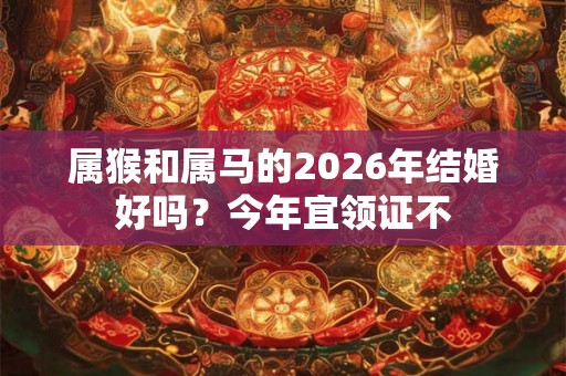 属猴和属马的2026年结婚好吗？今年宜领证不