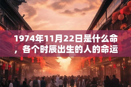 1974年11月22日是什么命，各个时辰出生的人的命运