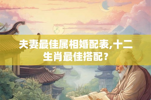 夫妻最佳属相婚配表,十二生肖最佳搭配? 夫妻最佳属相婚配表,十二生肖最佳搭配?