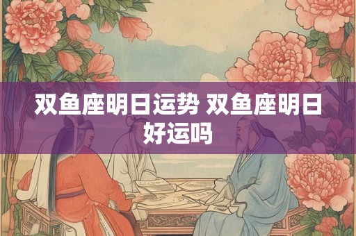 双鱼座明日运势 双鱼座明日好运吗