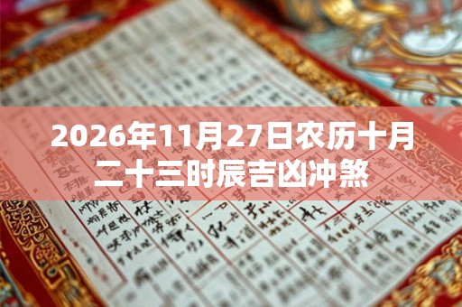 2026年11月27日农历十月二十三时辰吉凶冲煞