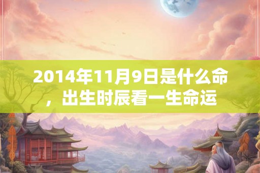 2014年11月9日是什么命，出生时辰看一生命运