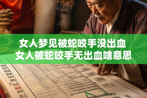 女人梦见被蛇咬手没出血 女人被蛇咬手无出血啥意思