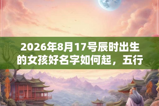 2026年8月17号辰时出生的女孩好名字如何起，五行属什么