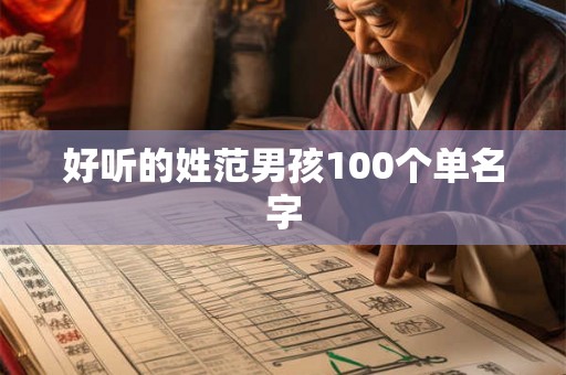 好听的姓范男孩100个单名字