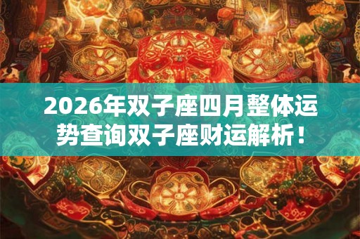 2026年双子座四月整体运势查询双子座财运解析！