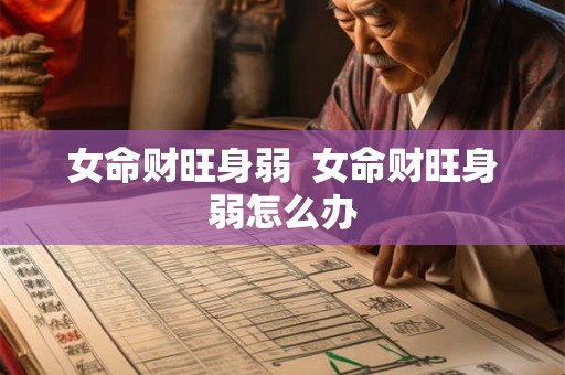 女命财旺身弱  女命财旺身弱怎么办