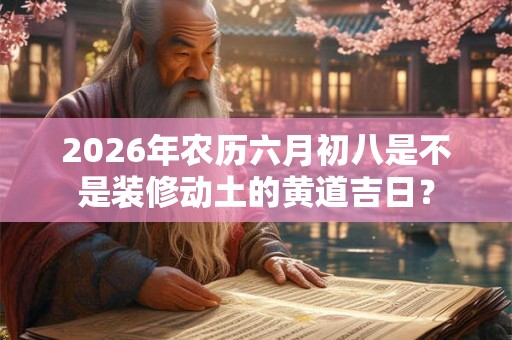 2026年农历六月初八是不是装修动土的黄道吉日？