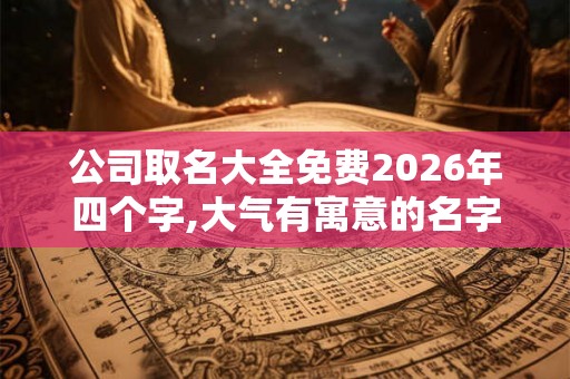 公司取名大全免费2026年四个字,大气有寓意的名字