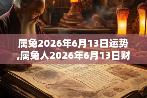 属兔2026年6月13日运势,属兔人2026年6月13日财运,生肖兔2026年6月13日运势