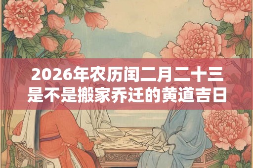 2026年农历闰二月二十三是不是搬家乔迁的黄道吉日？