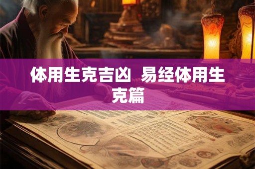 体用生克吉凶  易经体用生克篇