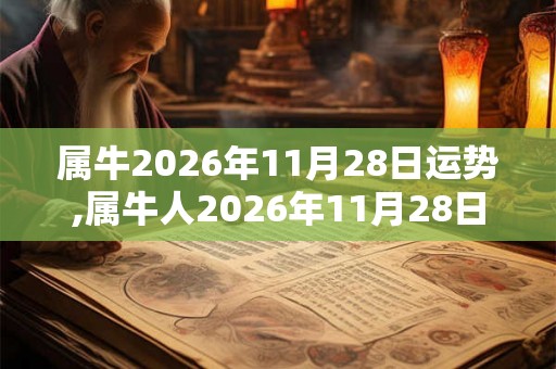 属牛2026年11月28日运势,属牛人2026年11月28日财运,生肖牛2026年11月28日运势