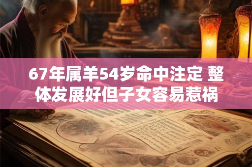 67年属羊54岁命中注定 整体发展好但子女容易惹祸