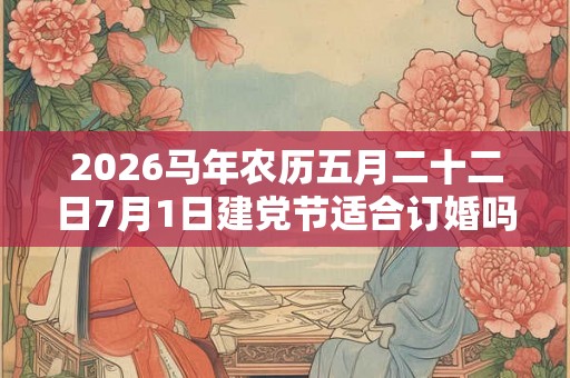 2026马年农历五月二十二日7月1日建党节适合订婚吗？