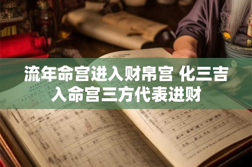 流年命宫进入财帛宫 化三吉入命宫三方代表进财 流年命宫进入财帛宫 化三吉入命宫三方代表进财