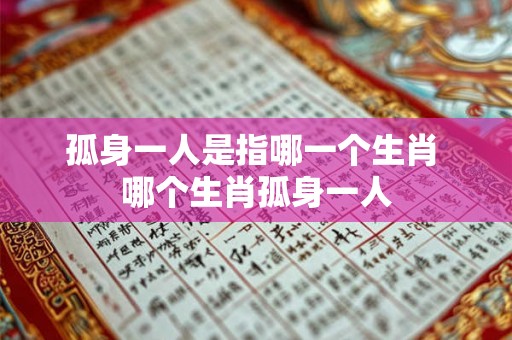 孤身一人是指哪一个生肖 哪个生肖孤身一人 孤身一人是指哪一个生肖 哪个生肖孤身一人