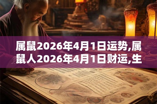 属鼠2026年4月1日运势,属鼠人2026年4月1日财运,生肖鼠2026年4月1日运势