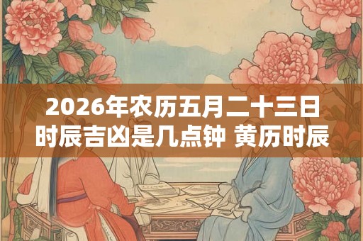 2026年农历五月二十三日时辰吉凶是几点钟 黄历时辰吉凶查询