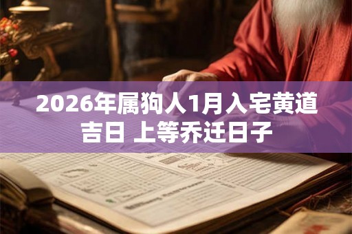 2026年属狗人1月入宅黄道吉日 上等乔迁日子