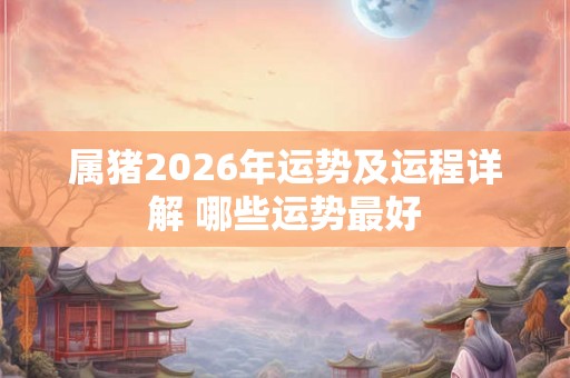 属猪2026年运势及运程详解 哪些运势最好