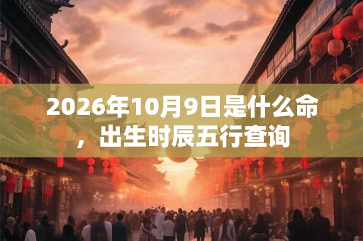 2026年10月9日是什么命，出生时辰五行查询