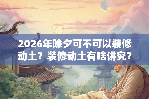 2026年除夕可不可以装修动土?装修动土有啥讲究? 2026年除夕可不可以装修动土?装修动土有啥讲究?