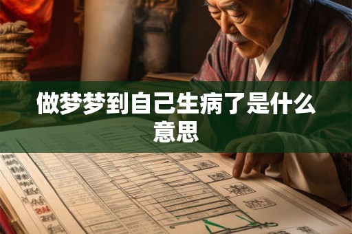 做梦梦到自己生病了是什么意思