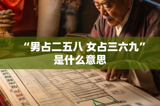 “男占二五八 女占三六九”是什么意思