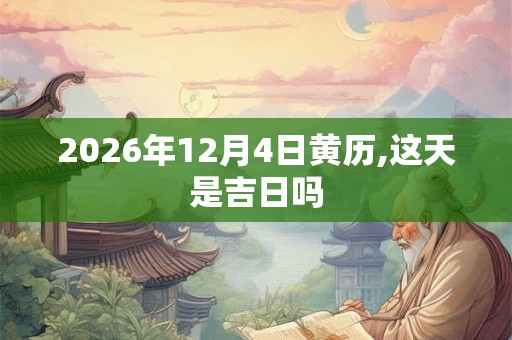 2026年12月4日黄历,这天是吉日吗 2026年12月4日黄历,这天是吉日吗