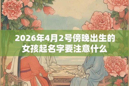 2026年4月2号傍晚出生的女孩起名字要注意什么