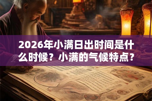 2026年小满日出时间是什么时候?小满的气候特点? 2026年小满日出时间是什么时候?小满的气候特点?