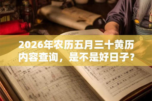 2026年农历五月三十黄历内容查询，是不是好日子？