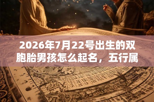 2026年7月22号出生的双胞胎男孩怎么起名，五行属什么